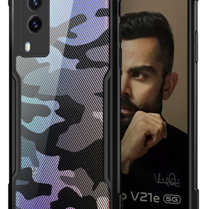 Beetle Camouflage for Vivo V21E (5G) Back Case, [Military Grade Protection] Shock Proof Slim Hybrid Bumper Cover (Black)