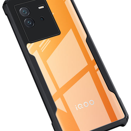 Mobizang Beetle for IQOO NEO 6 (5G) Back Case, [Military Grade] Shockproof Slim Hybrid Clear Back Cover (Black)