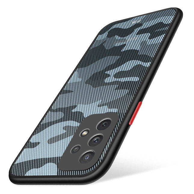 Camouflage Paper Thin Back Cover For Samsung Galaxy A52 , Super Slim Matte Translucent Full Protection Back Case (Black)