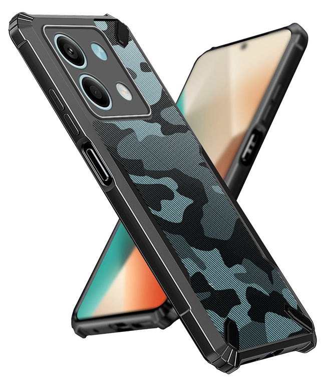 Mobizang Bull Camouflage Back Cover for Redmi Note 13 PRO | [Military Grade Protection] Shock Proof Slim Hybrid Bumper Case (Black)