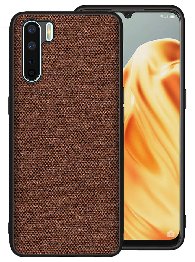 Soft Full Fabric Protective Shockproof Back Case Cover for Oppo F15 (Full Brown)