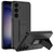Mobizang Leather Ultra Thin Back Case for Samsung Galaxy S24 Cover | with Adjustable Stand Stand Full Body Protection Back Cover (Black)