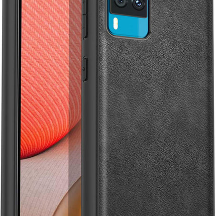 Tux Back Case for Vivo X60 , Slim Leather Case with Soft Edge Shockproof Back Cover (Black)