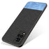Soft Fabric & Leather Hybrid for Vivo V21  Back Cover, Shockproof Protection Slim Hard Back Case (Black,Blue)