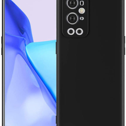 Matte Lens Protective Back Cover for OnePlus 9 PRO / One Plus 9 PRO , Slim Silicone with Soft Lining Shockproof Flexible Full Body Bumper Case (Black)