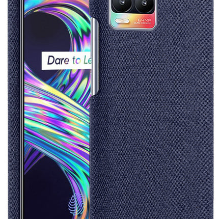 Woven Soft Fabric Case for Realme 8 Pro / Realme 8 (4G) Back Cover, Shock Protection Slim Hard Anti Slip Back Cover (Blue)