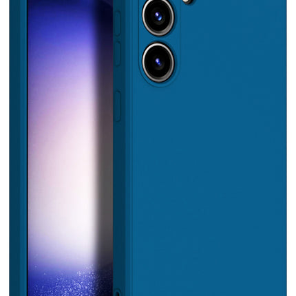 Mobizang Matte Protective Lens Flexible Back Cover for Samsung Galaxy S24 | Slim Silicone with Soft Lining Shockproof Full Body Bumper Case (Blue)