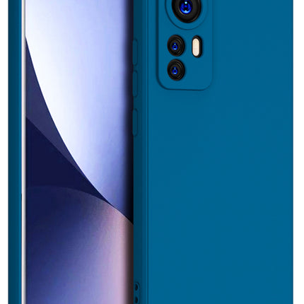 Matte Lens Protective Shockproof Flexible Back Cover for Xiaomi 12 PRO (5G), Slim Silicone with Soft Lining Shockproof Flexible Full Body Bumper Case (Blue)