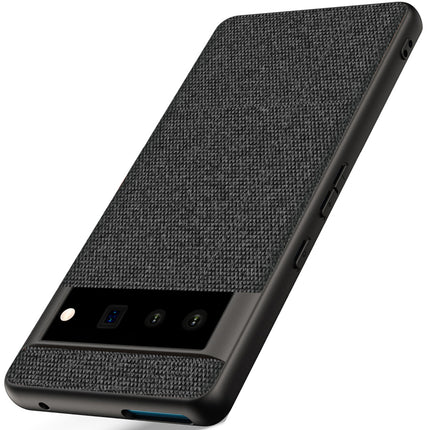 Mobizang Soft Full Fabric Hybrid for Google Pixel 7 Pro Back Cover | Shockproof Hybrid Slim Hard Anti Slip Back Case (Black)