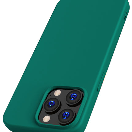 Mobizang Matte Protective Lens Flexible Back Cover for Apple iPhone 15 Pro | Slim Silicone with Soft Lining Shockproof Full Body Bumper Case (Green)