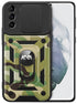 Mobizang Tank Back Cover for Samsung Galaxy S23 Plus , Inbuilt Ring + Slider Shockproof Lens Protection Case (Green)