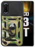 Tank Back Cover for Poco F3 GT , Inbuilt Ring + Slider Shockproof Lens Protection Case (Green)