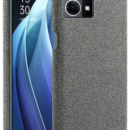 Mobizang Woven Soft Fabric Case for Oppo F21 PRO, 4G Back Cover,  Shock Protection Slim Hard Anti Slip Back Cover (Grey)