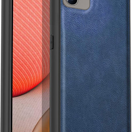 Tux Back Case For Oppo Reno 6 (5G) , Slim Leather Case with Soft Edge Shockproof Back Cover (Blue)