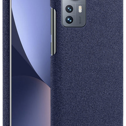 Mobizang Woven Soft Fabric Case for Xiaomi 12 Pro (5G) Back Cover,  Shock Protection Slim Hard Anti Slip Back Cover (Blue)