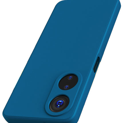 Mobizang Matte Protective Lens Flexible Back Cover for Oppo F23 | Slim Silicone with Soft Lining Shockproof Full Body Bumper Case (Blue)