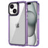 Mobizang Warrior Acrylic Clear Back Cover For Apple iPhone 15 | Slim Shockproof [Military Grade Protection] Hybrid Bumper Case (Purple Sides)