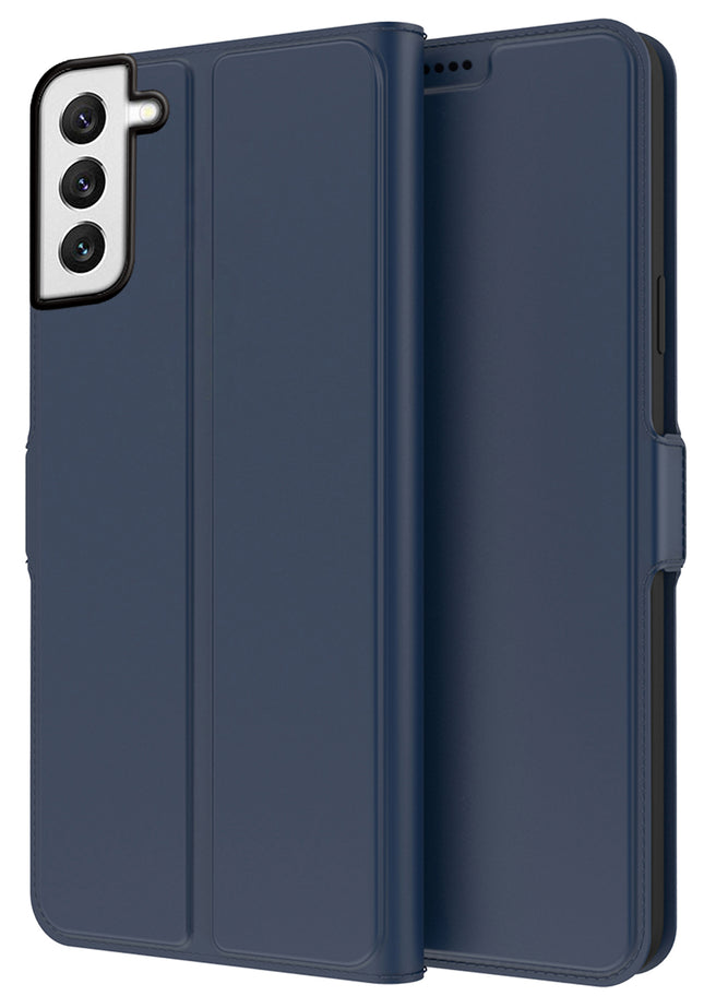 Noble Slim Flip Cover for Samsung Galaxy S22 Plus , Magnetic and Card Holder Stand Leather Flip Wallet Case (Blue)