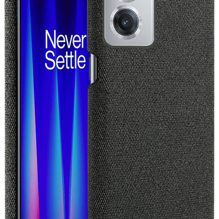 Woven Soft Fabric Case for OnePlus Nord CE 2 (5G) Back Cover, Shock Protection Slim Hard Anti Slip Back Cover (Black)