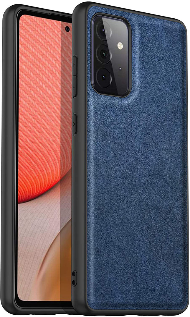 Tux Back Case for Samsun Galaxy A52 , Slim Leather Case with Soft Edge Shockproof Back Cover (Blue)