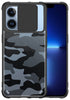 Camo Slider Back Cover for Apple iPhone 13 Pro Max , [Military Grade Protection] Shockproof Slim Clear Camera Shield Bumper Back Case (Black)