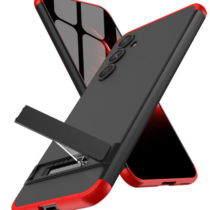 Mobizang Double Dip Full 360 Protection Back Case Cover With Stand for Samsung Galaxy S23 FE (Red::Black)