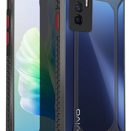 Mobizang Unicorn for Vivo V23E (5G) Clear Back Case, Shock Proof Slim Hybrid Bumper Cover (Black)