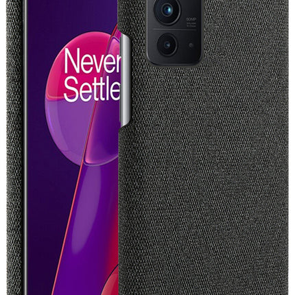 Woven Soft Fabric Case for OnePlus 9RT Back Cover, Shock Protection Slim Hard Anti Slip Back Cover (Black)