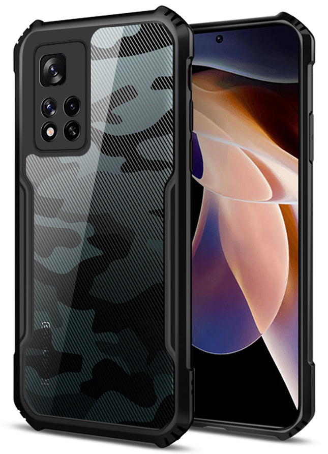 Beetle Camouflage for Xiaomi 11i / 11i HyperCharge Back Case, [Military Grade Protection] Shock Proof Slim Hybrid Bumper Cover (Black)