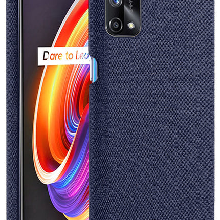 Woven Soft Fabric Case for Realme X7 Pro Back Cover, Shock Protection Slim Hard Anti Slip Back Cover (Blue)