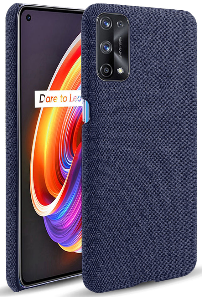 Woven Soft Fabric Case for Realme X7 Pro Back Cover, Shock Protection Slim Hard Anti Slip Back Cover (Blue)