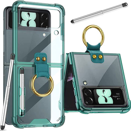 Mobizang Airbag Case with Pen Holder For Z Flip 3 - Green