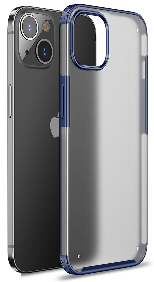 Shield Frosted Acrylic Back Shock Proof Case Cover for Apple iPhone 13 (6.1) (Blue)