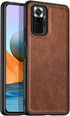 Tux Back Case for Xiaomi Redmi Note 10 Pro /  Note 10 Pro Max , Slim Leather Case with Soft Edge Shockproof Back Cover (Brown)