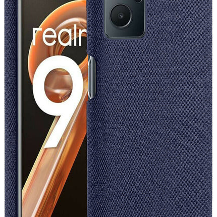 Woven Soft Fabric Case for Realme 9i Back Cover, Shock Protection Slim Hard Anti Slip Back Cover (Blue)