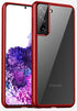 Hawkeye Clear Back Cover for Samsung Galaxy S22 , Camera Lens Protector Shockproof Slim Clear Case Cover (Red)