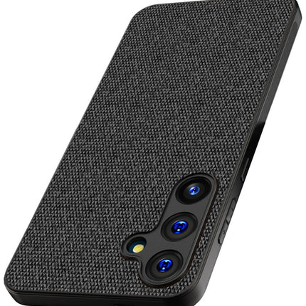 Mobizang Soft Full Fabric Protective Back Case Cover for Samsung Galaxy S24 PLUS | Shockproof Slim Hard Anti Slip Back Case (Black)