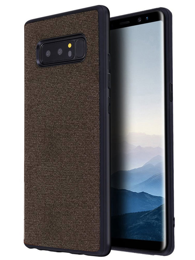 Soft Full Fabric Protective Shockproof Back Case Cover for Samsung Galaxy Note 8 (Full Brown)