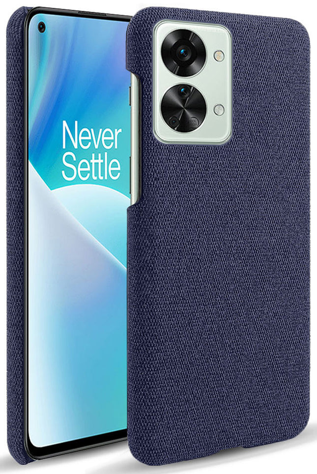 Mobizang Woven Soft Fabric Case for OnePlus Nord 2T  Back Cover,  Shock Protection Slim Hard Anti Slip Back Cover (Blue)