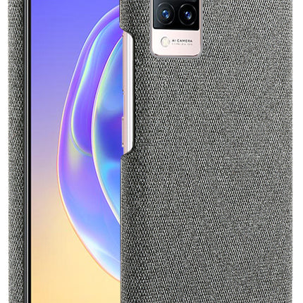 Woven Soft Fabric Case for Vivo V21 Back Cover, Shock Protection Slim Hard Anti Slip Back Cover (Grey)
