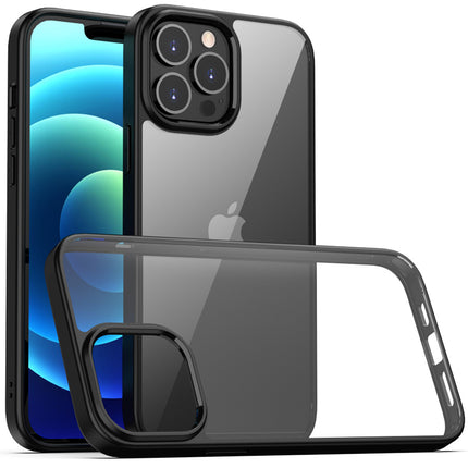 Hawkeye Clear Back Cover for Apple iPhone 13 PRO MAX (6.7 inch) , Camera Lens Protector Shockproof Slim Clear Case Cover (Black)