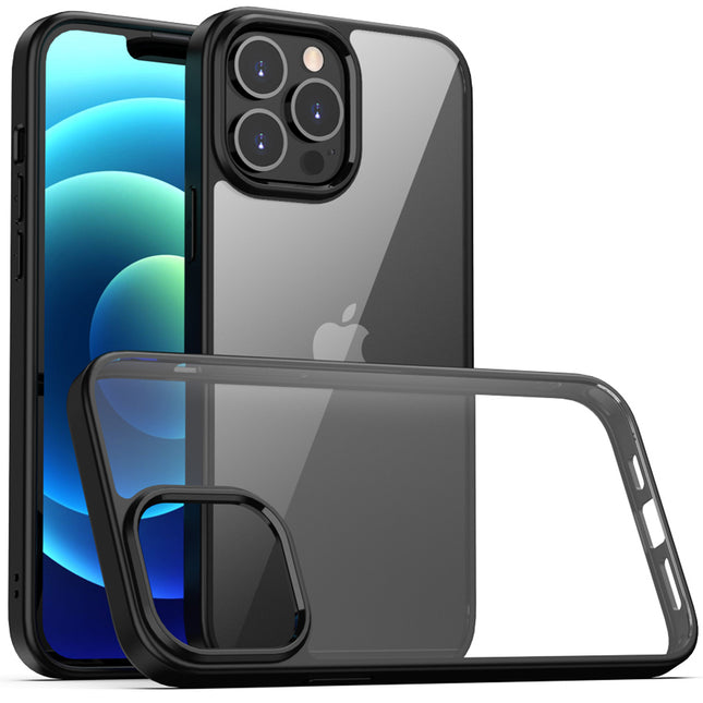 Hawkeye Clear Back Cover for Apple iPhone 13 PRO MAX (6.7 inch) , Camera Lens Protector Shockproof Slim Clear Case Cover (Black)