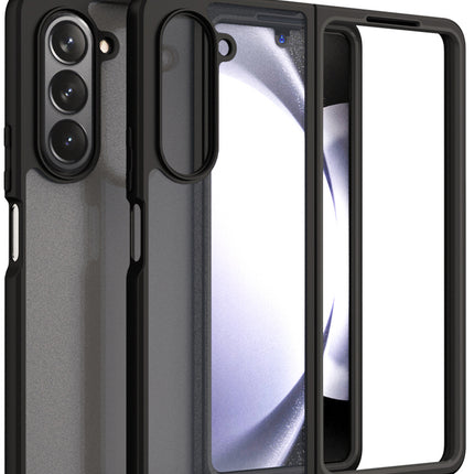 Mobizang Hawkeye Clear Back Cover for Samsung Galaxy Z Fold 5 | Camera Lens Protector Shockproof Slim Clear Case Cover (Black Sides)