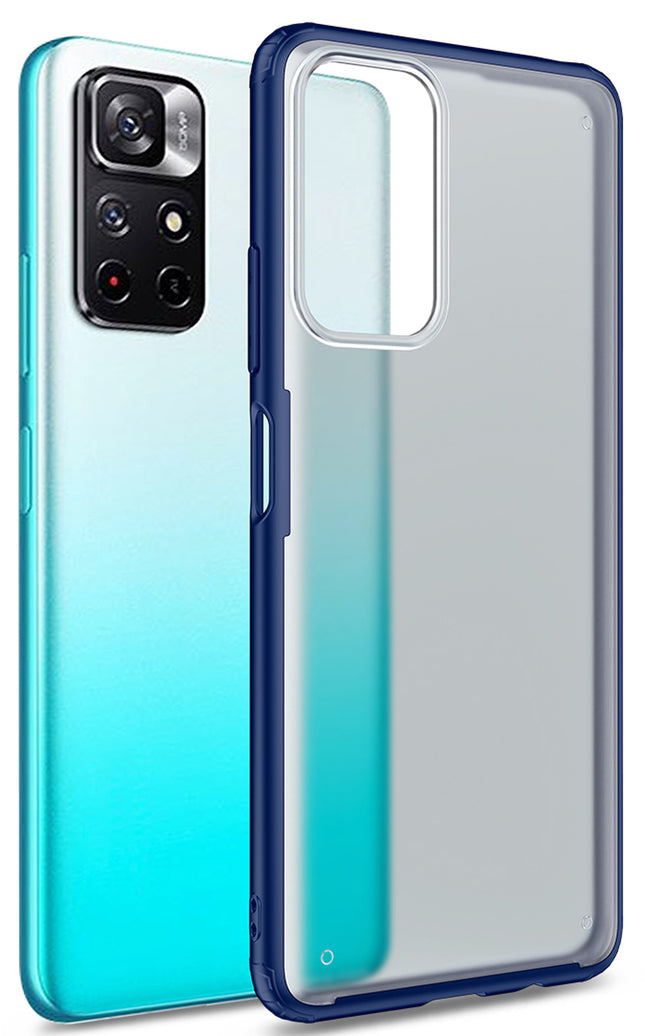 Shield Frosted Acrylic Back Shock Proof Case Cover for Redmi Note 11T (5G) (Blue)