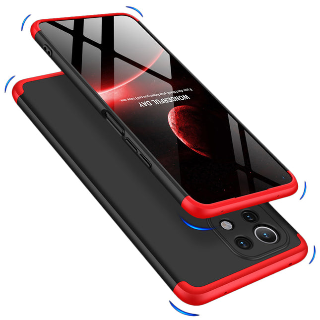 Double Dip Full 360 Protection Back Case Cover for Xiaomi Mi 11 Lite (Red,Black)