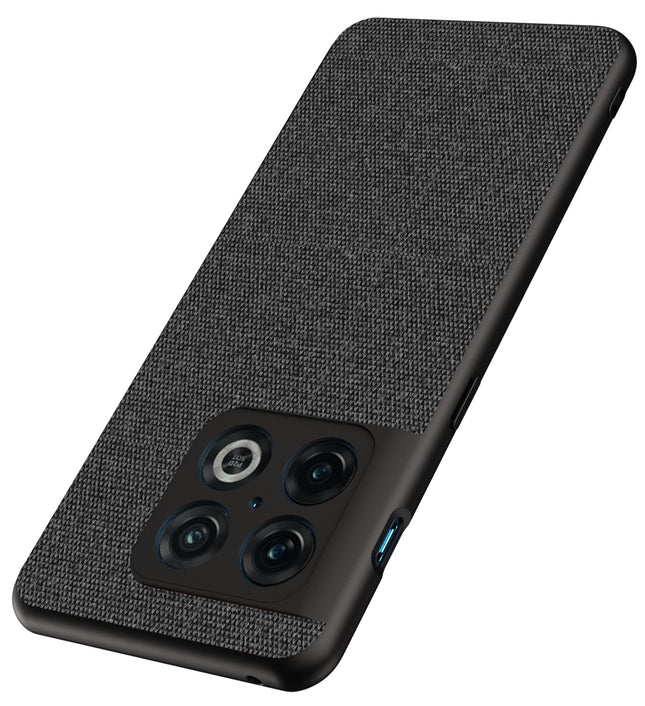 Soft Full Fabric Protective Back Case Cover for OnePlus 10 Pro (Black)