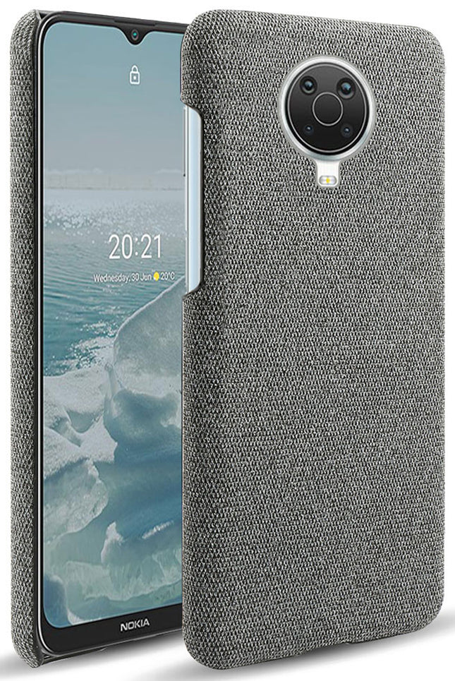 Woven Soft Fabric Case for Nokia G20 / Nokia G10 Back Cover, Shock Protection Slim Hard Anti Slip Back Cover (Grey)