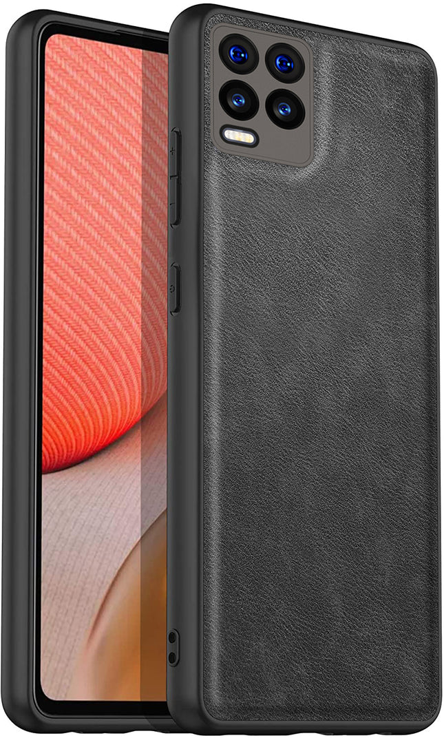Tux Back Case For Realme 8 Pro / Realme 8 , Slim Leather Case with Soft Edge Shockproof Back Cover (Black)