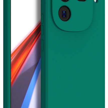 Mobizang Matte Protective Lens Flexible Back Cover for Iqoo 12 (5G) | Slim Silicone with Soft Lining Shockproof Full Body Bumper Case (Green)
