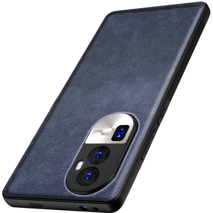 Mobizang Tux Leather Back Cover for Oppo Reno 10 Pro Plus | Slim Shockproof Camera Protection Bumper Case (Blue)